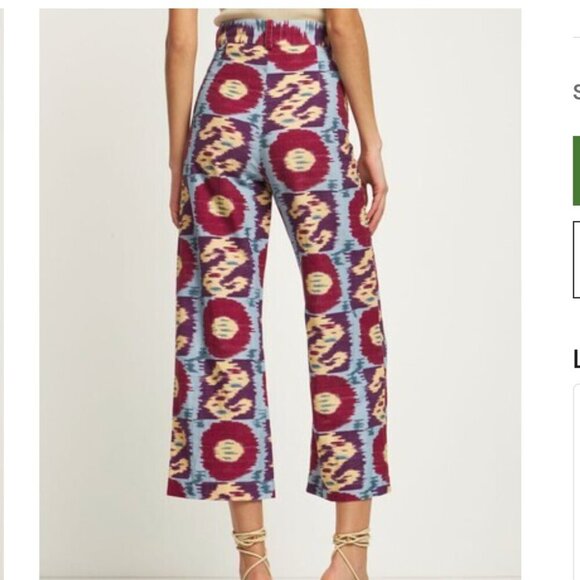 Maria De La Orden Niza Printed High Waist Straight Pants Size 4 - Picture 2 of 8